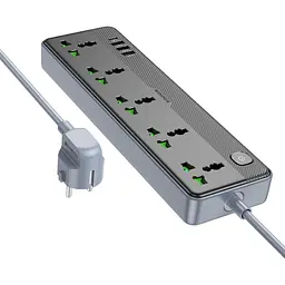 Мережевий фільтр Borofone BAC4A Lord 5 socket Black/Gray (1C3A) EU [118746] - мініатюра 3