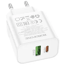 МЗП Borofone BA88A Navy PD20W+QC3.0 (1USB-A/1C) White - мініатюра 4