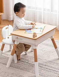 Комплект Poppet Столик Мультивуд 3 в 1 + Стілець + Подушка на стілець + Набір фломастерів (PP-010-G) - мініатюра 10
