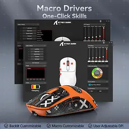 Бездротова мишка ATTACK SHARK X3 Orange | Сенсор PAW3395 | 65 годин акум - мініатюра 8