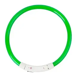 Світлодіодний LED нашийник для собак із зарядкою USB, зелений - мініатюра 2