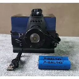 Налобний ліхтар X-Balog BL 2188-2 акумуляторний з червоним та білим світлом 18650х2 USB - мініатюра 6