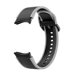 Ремінець для Samsung Galaxy Watch 4 Classic 42mm - чорно-сірий ширина кріплення 20мм силікон розмір L Watchbands Double Line (W12-4WB17999971) - мініатюра 3