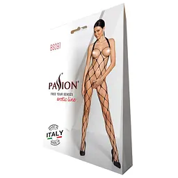 Бодістокінг в дуже велику сітку Passion BS091 black з доступом One size - мініатюра 6