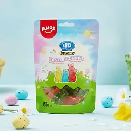 Желейні цукерки Amos 4D Gummy Easter Bunnies 65г - мініатюра 2