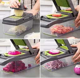 Овочерізка-подрібнювач Veggie Slicer 14 в 1 ситечко для яєць і ніж для чищення овочів KA-808 - мініатюра 6