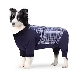 Комбінезон/попона для собак DoubleWin Recovery Suit Plaid Blue - мініатюра 2