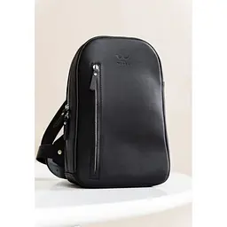 Чоловіча шкіряна сумка Chest bag чорна