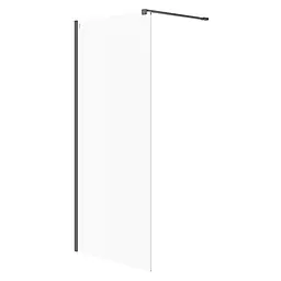 Душова кабіна Cersanit Mille Walk-in 90x200 чорна прозоре скло S161-008, прозорий, чорний