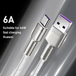 Кабель Baseus Cafule Metal Data Cable USB-A to USB-C 1m White (CAKF000102) [169650] - мініатюра 5
