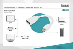Переходник Mini DisplayPort - DisplayPort Digitus 4K - мініатюра 2