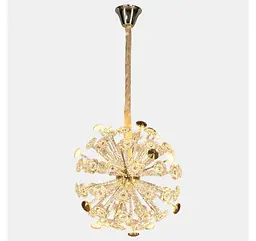 Декоративна підвісна люстра-сфера Artlight 25013-500GD золота на 12 ламп G4 з прозорим склом - мініатюра 5