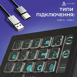 Контролер для стримінгу Ajazz AKP153E USB Чорний (AKP153E-B) - мініатюра 8