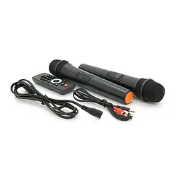 Потужна акустична система з підсвічуванням ZXX - 7878, 60W, 2 Bluetooth мікрофони, вбудований акум 12B 5A, живлення 220в, Black, Box - мініатюра 5