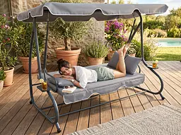 Садова гойдалка GardenLine Venera 210x120x170 см. Grey - мініатюра 3