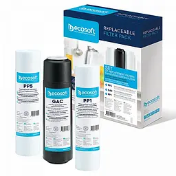 Комплект картриджів 1-2-3 Standart (2 поліпропілену+вугілля) Ecosoft kuh0015671