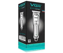 Машинка для стрижки волосся, вусів та бороди VGR V-071 бездротова з USB зарядкою 5W срібляста (24322-V-071_277) - мініатюра 6