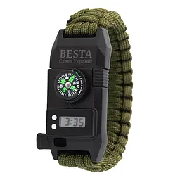 Наручний годинник чоловічий з компасом Besta Band 6в1 Чорний (2888) - мініатюра 2