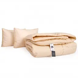 Набір MirSon вовна №9562 Gold camel Wool зима ковдра 200х220 см + 2 подушки білий (2200010806328) - мініатюра 2