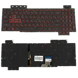 Клавіатура для ноутбука ASUS (FX505 series) rus, black, без фрейма, підсвічування клавішRED (оригінал)