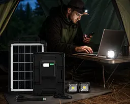 Портативна зарядна сонячна станція CoLamp CCLAMP CL-318PB-8W, 5400 mAh з LED-лампами / Автономне джерело живлення з сонячною панеллю - мініатюра 2