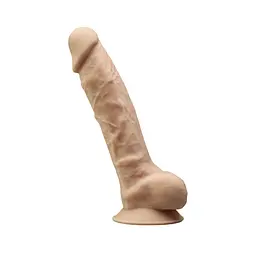 Фалоімітатор з вібрацією SilexD Vetus Vibro Flesh (MODEL 1 size 8in) + LRS, двошаровий, діаметр 4, - мініатюра 2