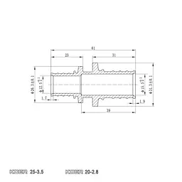 Муфта з'єднувальна перехідна Koer Ka.С20-25 - 20(2.8mm) x 25(3.5mm) KR4860 - мініатюра 2