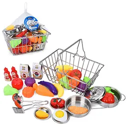 Візок: корзина супермаркет (метал), посуд (метал), продукти, в сітці (668-G6)