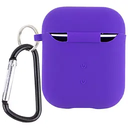 Силіконовий футляр з мікрофіброю для навушників Airpods 1/2 Фіолетовий / Ultra Violet - мініатюра 2