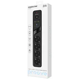 Мережевий фільтр Proove Power Strip P-04C (4 розетки + 2 USB + 4 Type-C) 2М black (PSPS25002421) - мініатюра 2