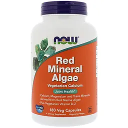 Червоні водорості, Red Mineral Algae, мінеральні, 180 вегетаріанських капсул Now Foods vit0003240