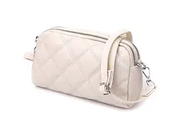 Модна жіноча сумка прошита ромбами з натуральної шкіри Vintage 23×14×7 см sum0027592