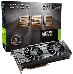 Відеокарта GeForce GTX 1060 6GB Evga Gaming SSC Gaming ACX 3.0 (06G-P4-6267-KR) Б/В