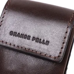 Оригінальна ключниця у вигляді футляра з натуральної шкіри GRANDE PELLE 6,5х13х1 см acs0032264 - мініатюра 5