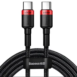 Кабель Baseus Cafule Flash Charging Type-C to Type-C PD 2.0 100W (2m) red/black (CATKLF-AL91)