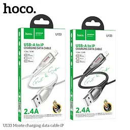 Кабель HOCO U133 Monte Charging Data Cable iP 1,2m. чорний - мініатюра 2