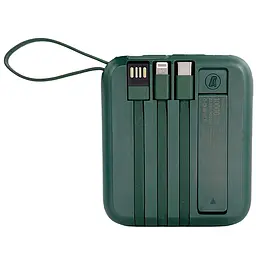 Павербанк Yoobao W1 / 10000 мАг / до 22.5 Вт / USB-C, USB-A, Micro-USB, MagSafe, Lightning / PD+QC / З кабелем / Зелений - мініатюра 5
