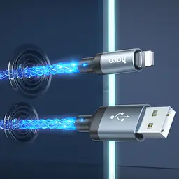 Дата кабель Hoco U112 Shine 2.4A USB to Lightning (1m) Gray - мініатюра 7