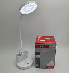 Настільна LED-лампа 40 см сенсорна світлодіодна 6 W акумуляторна (знімний 18650 1200 mAh) 2700–6000 K TITANUM 011 W - мініатюра 5