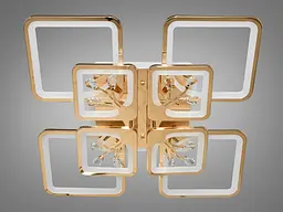 Стельова LED-люстра Diasha 8157/4+4G 190W, 60×60×12 см, 3 кольори світла, диммер, пульт - мініатюра 5
