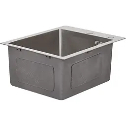 Мийка для кухні Lidz Handmade H4050 інтегрована 3.0/1.0 мм Brushed Steel (LDH4050BRU39258) - мініатюра 2