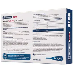 Краплі Vitomax АЛЬФА для собак 25-40 кг 2 піпетки х 4.7 мл - мініатюра 2
