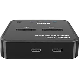 Док-станція для накопичувачів Maiwo 2 x NVMe M.2 SSD Key M/B+M USB 3.1 Gen2 Type-C (K3016P) - мініатюра 3