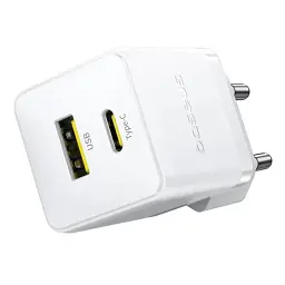 МЗП Baseus Palm Fast Charger Type-C+USB 30W с Cable Type-C to Type-C 60W 20V/3A 1m P1011160A213-01 White - мініатюра 3