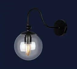 Бра настінне Levistella 756WPR150F3-1 BK+CL, E27, 150 мм, чорний з прозорим плафоном, сучасний стиль - мініатюра 2