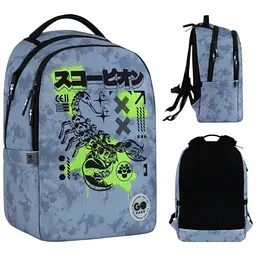 Рюкзак GoPack Teens 135M-5 Чорно-блакитний (GO26-135M-5)