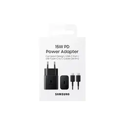 Зарядний пристрій Samsung USB-C 15 Вт чорний + кабель USB-C 1 м (EP-T1510XBEGEU) - мініатюра 6