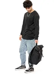 Чоловічий рюкзак Sambag RollTop Milton чорний тканевий 41 х 30 х 16 см (24211065m) - мініатюра 7