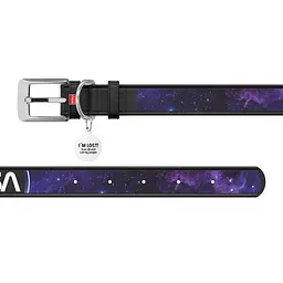 Нашийник для собак шкіряний Waudog Design з QR-паспортом "NASA21" XL Ш 35 мм Д 46-59 см чорний - мініатюра 3