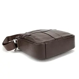Шкіряний маленький чоловічий месенджер коричневий Tiding Bag M56-0187C - мініатюра 4